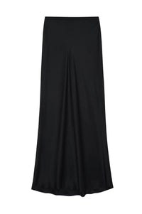 18qty NEW / BAR SILK MAXI SKIRT - BLACK