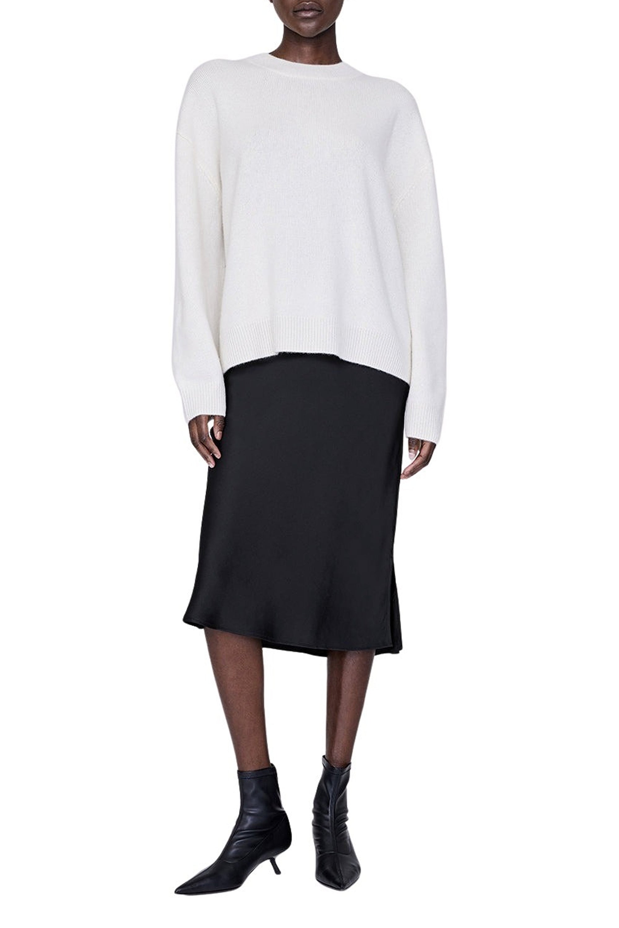 1qty NEW / BAR SILK SKIRT - BLACK