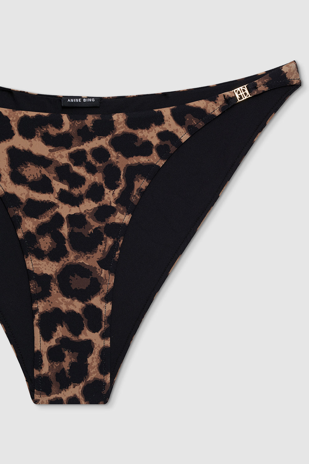 BELLAMY BIKINI BOTTOM - BLACK AND BROWN LEOPARD