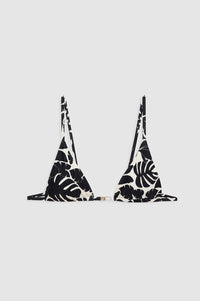 BELLAMY BIKINI TOP - BLACK BIRD OF PARADISE
