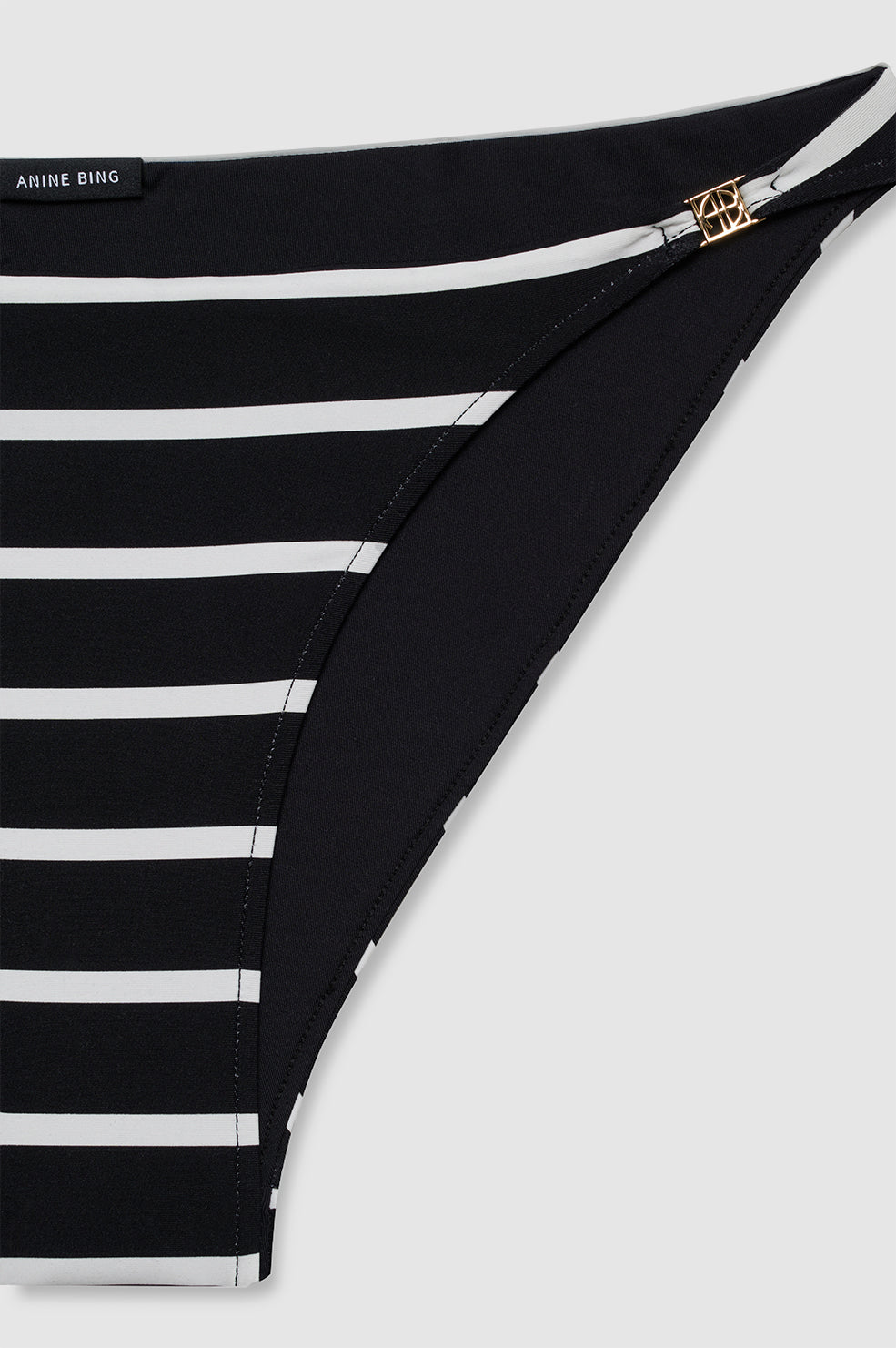 BELLAMY BIKINI BOTTOM - BLACK AND WHITE STRIPE