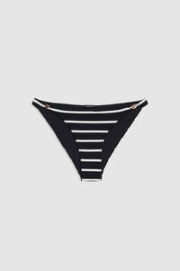 BELLAMY BIKINI BOTTOM - BLACK AND WHITE STRIPE