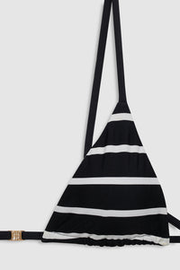 BELLAMY BIKINI TOP - BLACK AND WHITE STRIPE