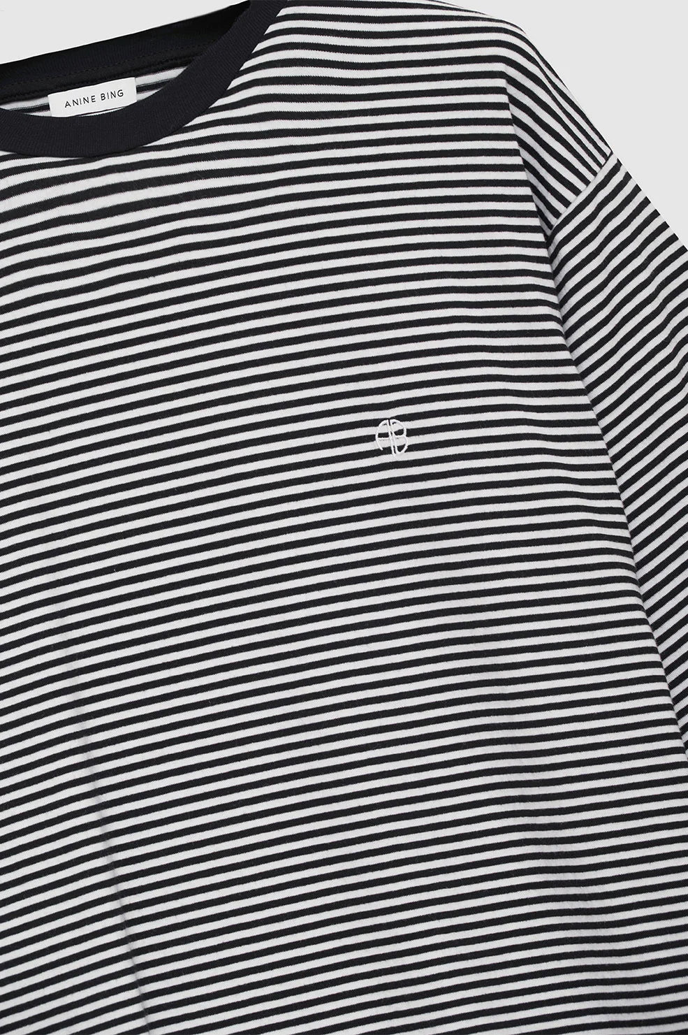 5qty NEW / BO TEE - BLACK AND WHITE STRIPE