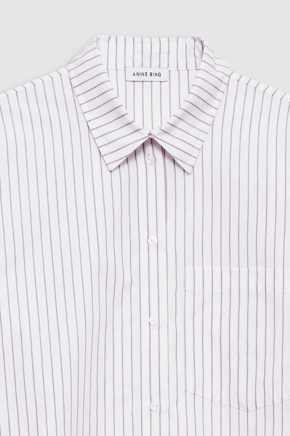 14qty NEW / BRAXTON SHIRT - WHITE AND BORDEAUX MONOGRAM STRIPE