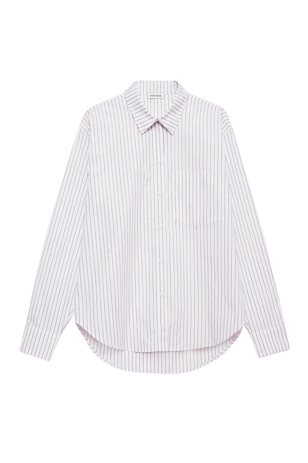 14qty NEW / BRAXTON SHIRT - WHITE AND BORDEAUX MONOGRAM STRIPE