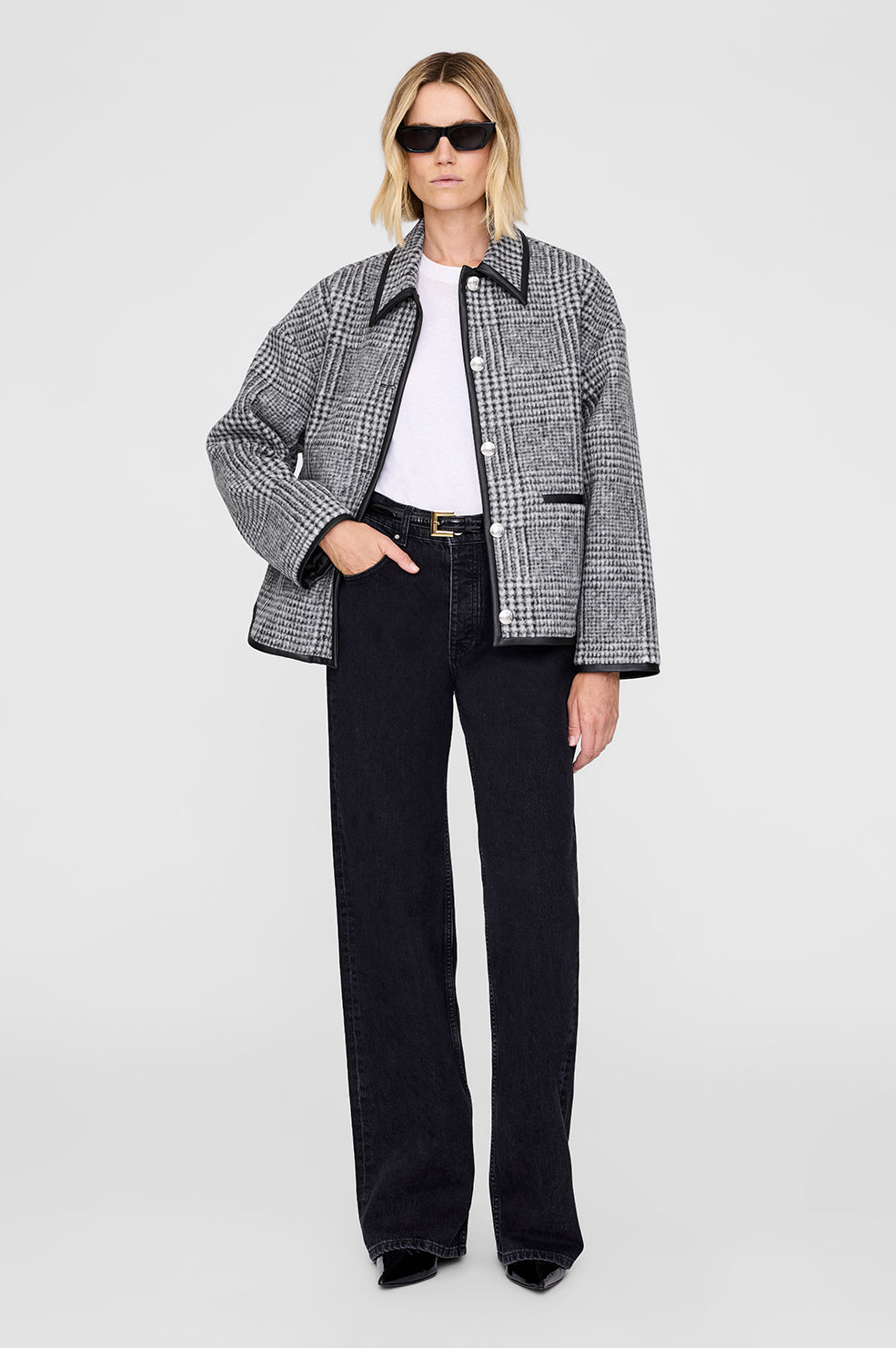 CAMDEN JACKET - BLACK AND GREY CHECK