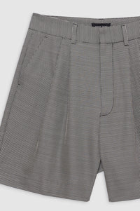 CARRIE SHORT - BLACK AND WHITE MINI HOUNDSTOOTH