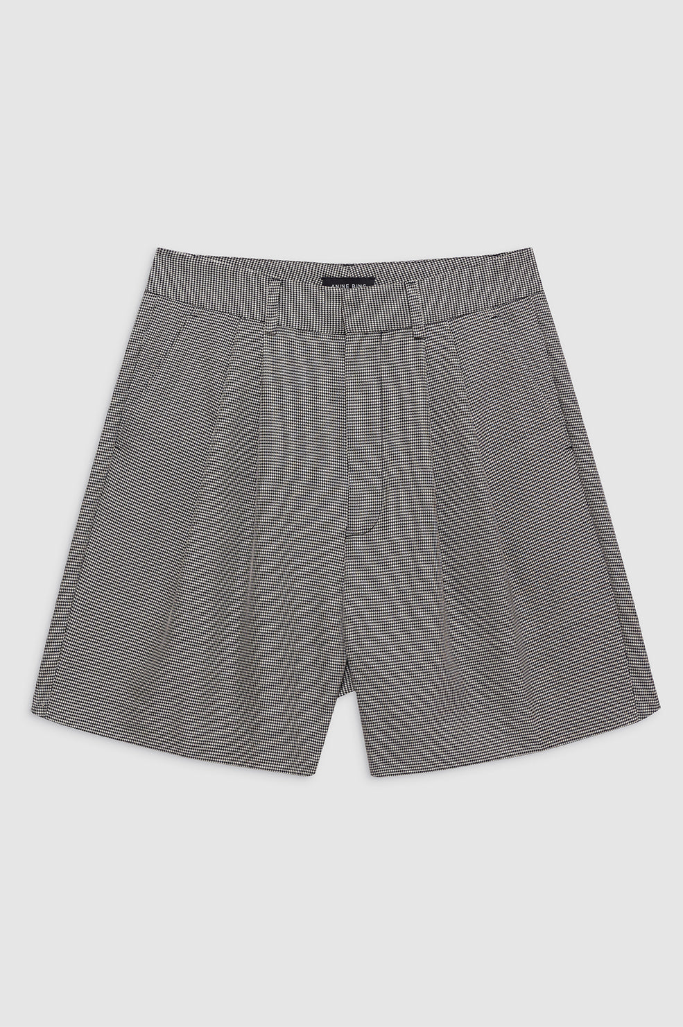 CARRIE SHORT - BLACK AND WHITE MINI HOUNDSTOOTH