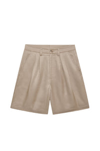 CARRIE SHORT - OATMEAL LINEN BLEND