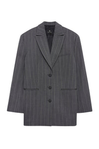 9qty NEW / DECLAN BLAZER - BLACK AND GREY STRIPE