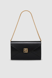 77qty NEW / ELLY CLUTCH - HIGH-SHINE BLACK