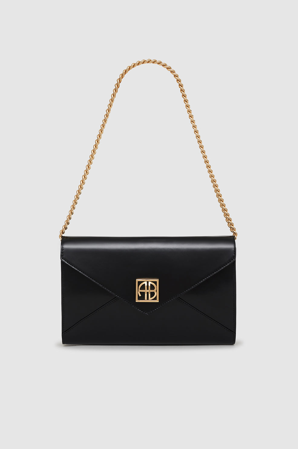 77qty NEW / ELLY CLUTCH - HIGH-SHINE BLACK