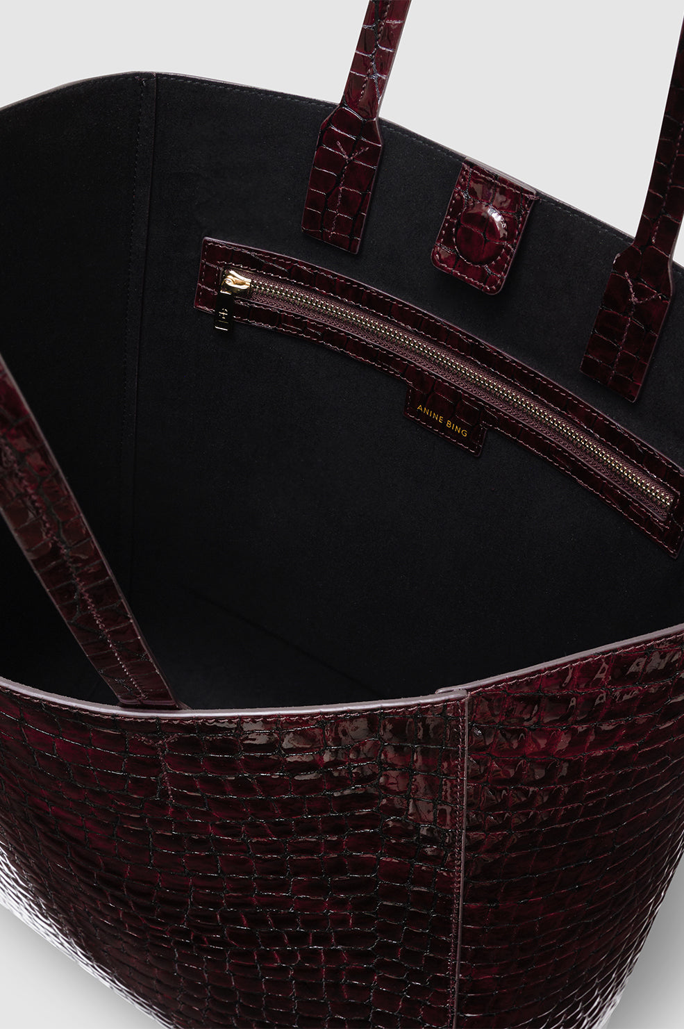 Cabas Elly en cuir - Burgundy