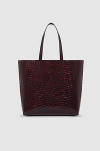 2qty NEW / ELLY TOTE - BURGUNDY EMBOSSED
