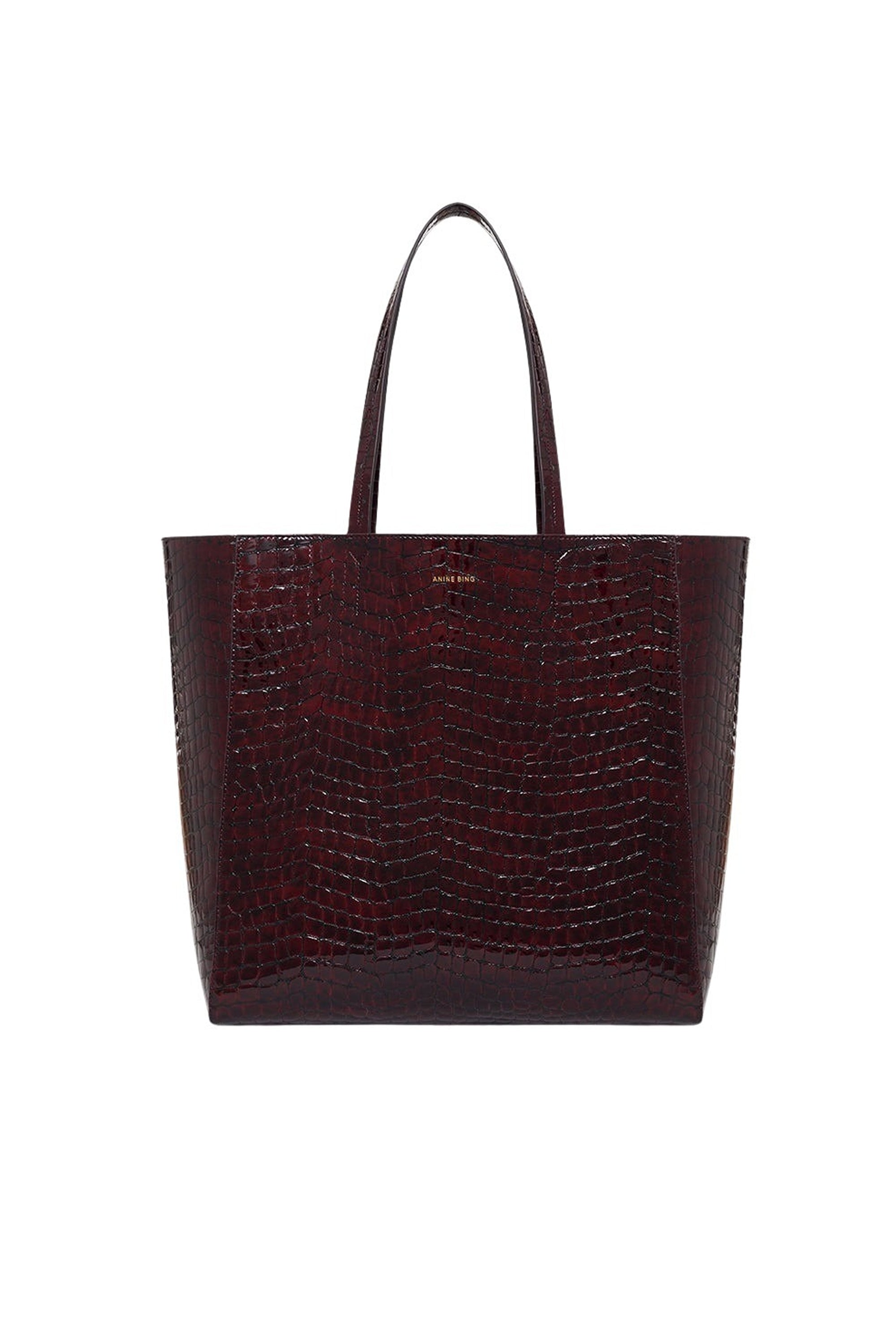 Cabas Elly en cuir - Burgundy
