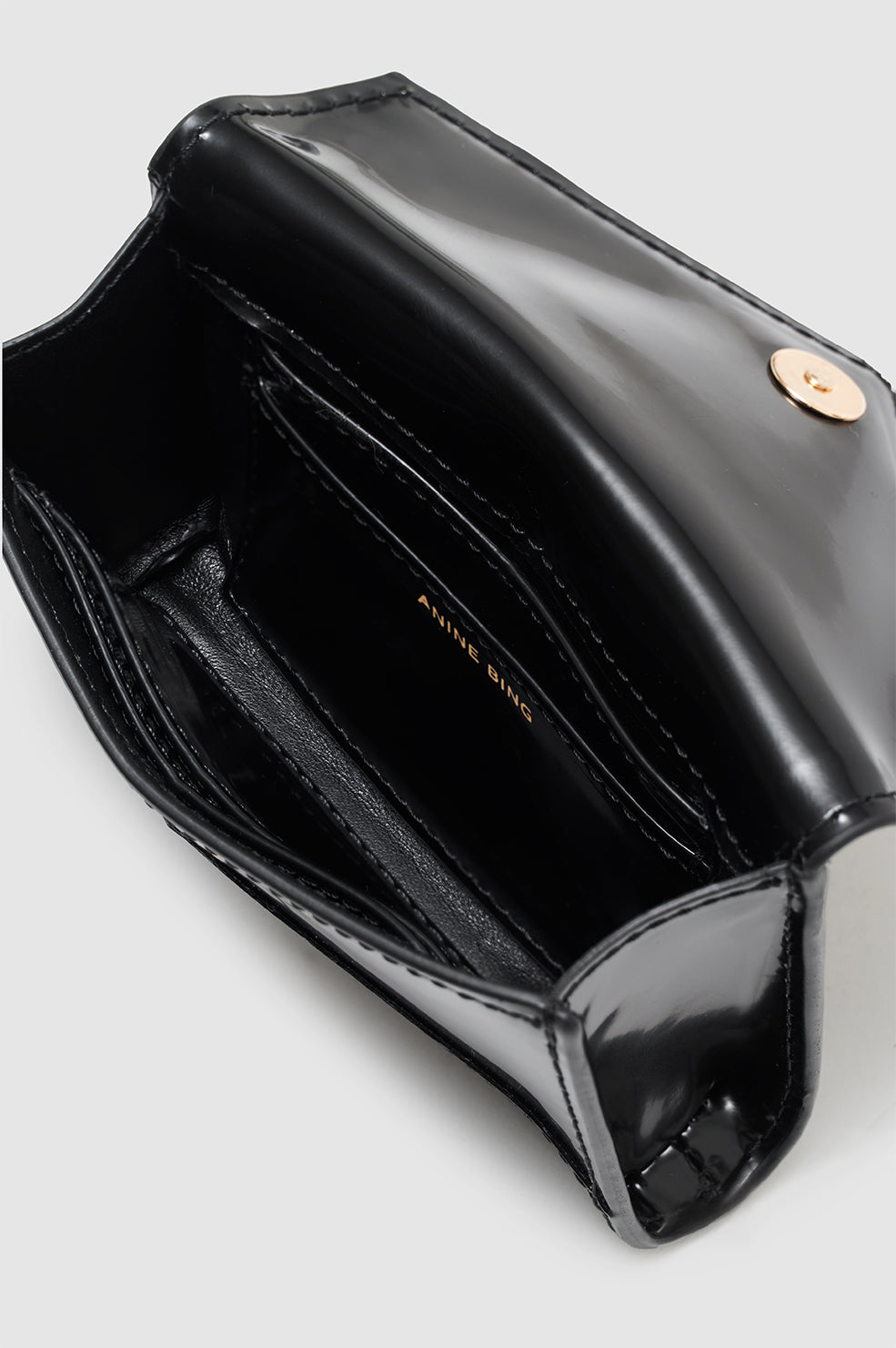 8qty NEW / ELLY WALLET - HIGH-SHINE BLACK