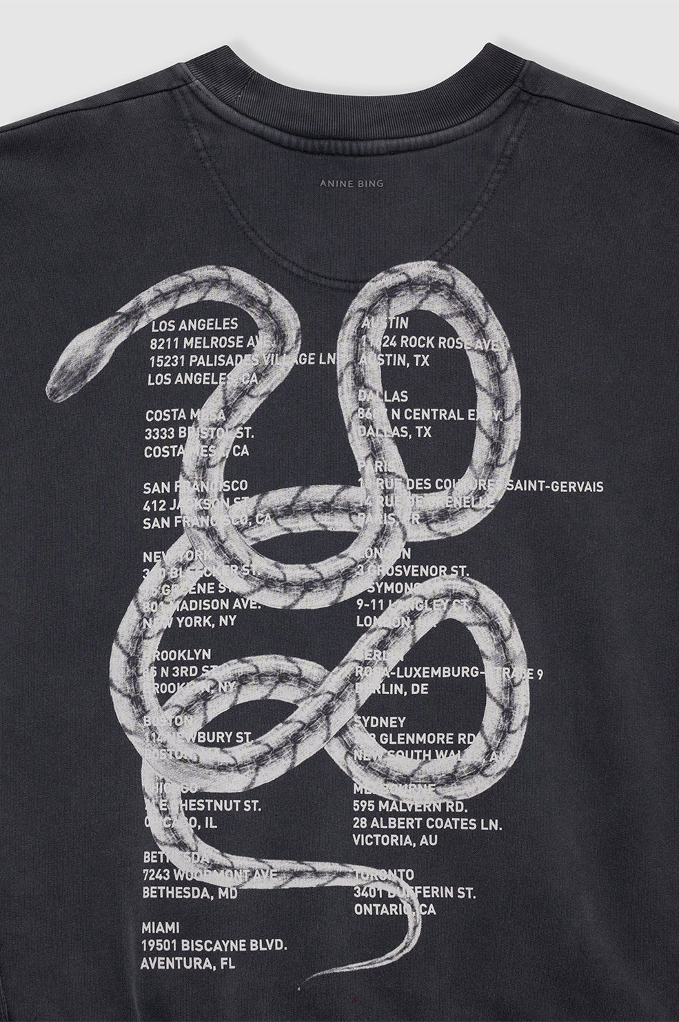 2qty NEW / JACI SWEATSHIRT TWISTED SNAKE - WASHED BLACK