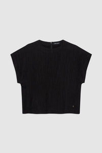 JOLLIE TOP - BLACK CRINKLE