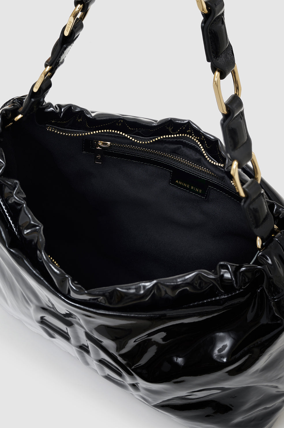 2qty NEW / KATE SHOULDER BAG - HIGH-SHINE BLACK