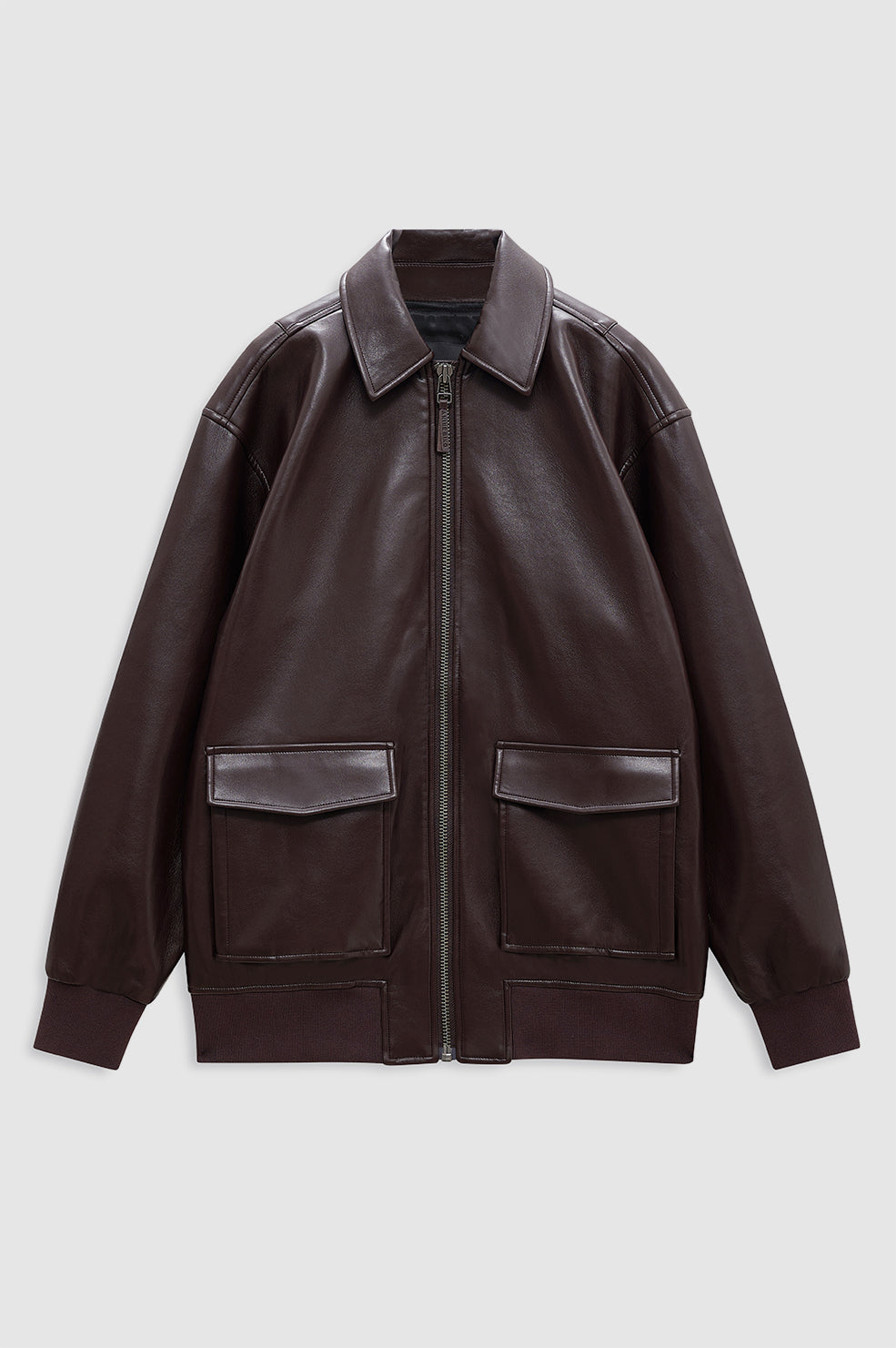 KELANIE JACKET - DEEP BROWN RECYCLED LEATHER