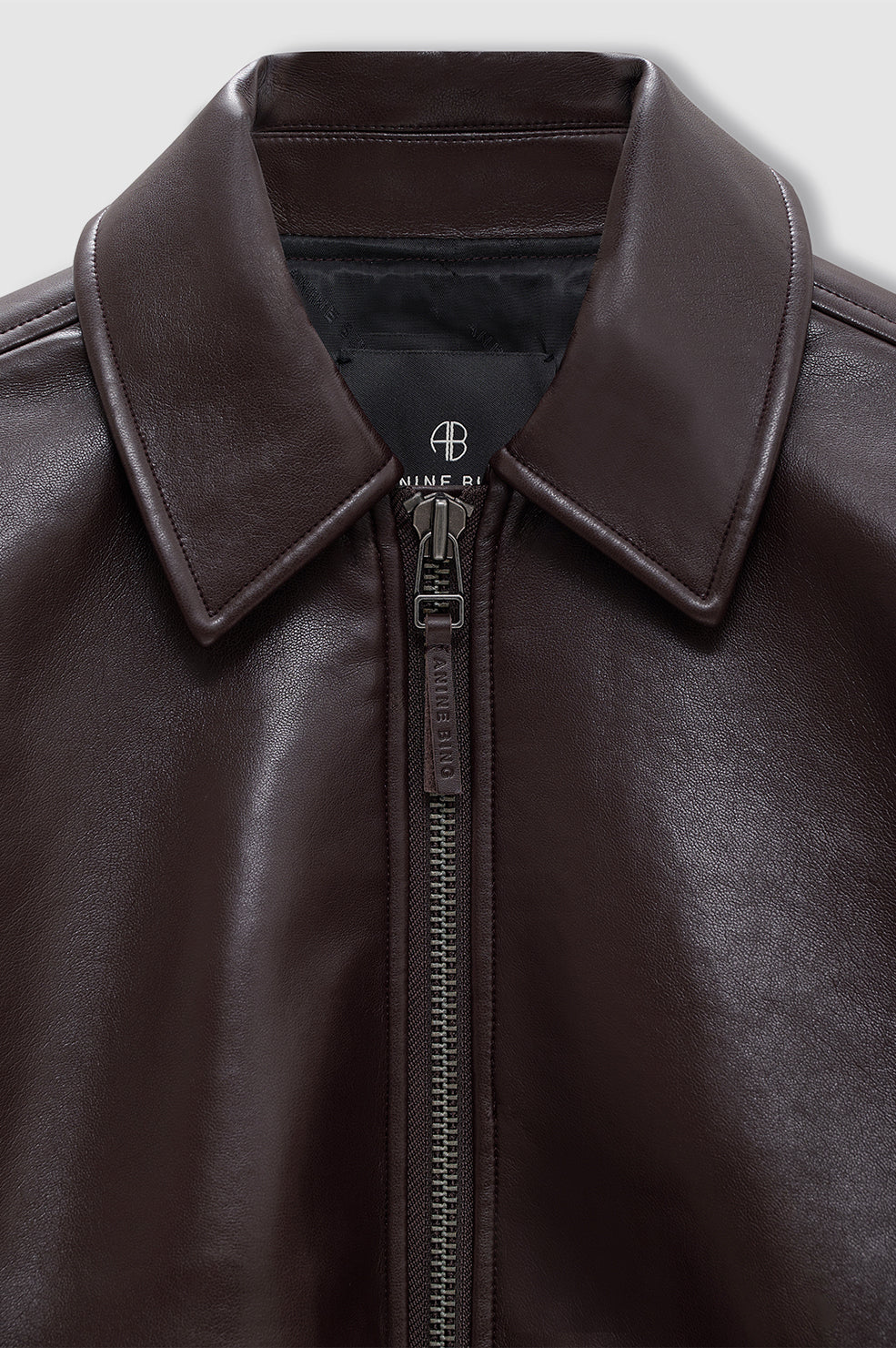 KELANIE JACKET - DEEP BROWN RECYCLED LEATHER