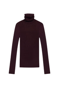 Pull col roulé Kyle en laine - Burgundy