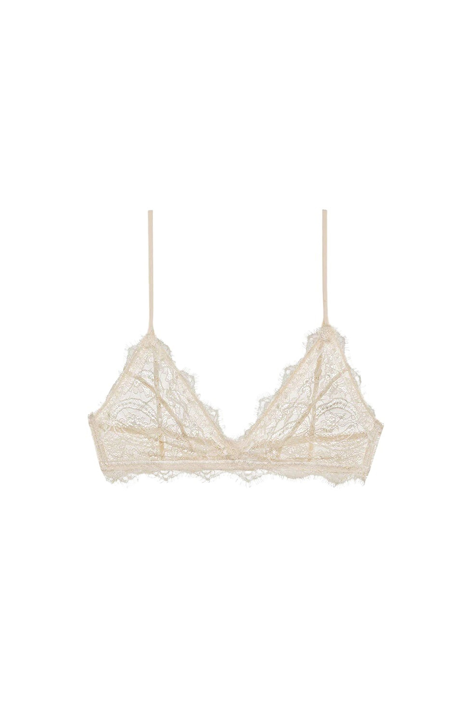 7qty NEW / LACE BRA WITH TRIM - NUDE