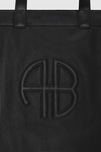 1qty NEW / LARGE RIO TOTE - BLACK RECYCLED LEATHER