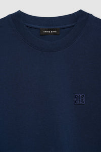 LILI TEE FRAMED MONOGRAM - WASHED NAVY