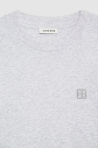LILI TEE FRAMED MONOGRAM - HEATHER GREY