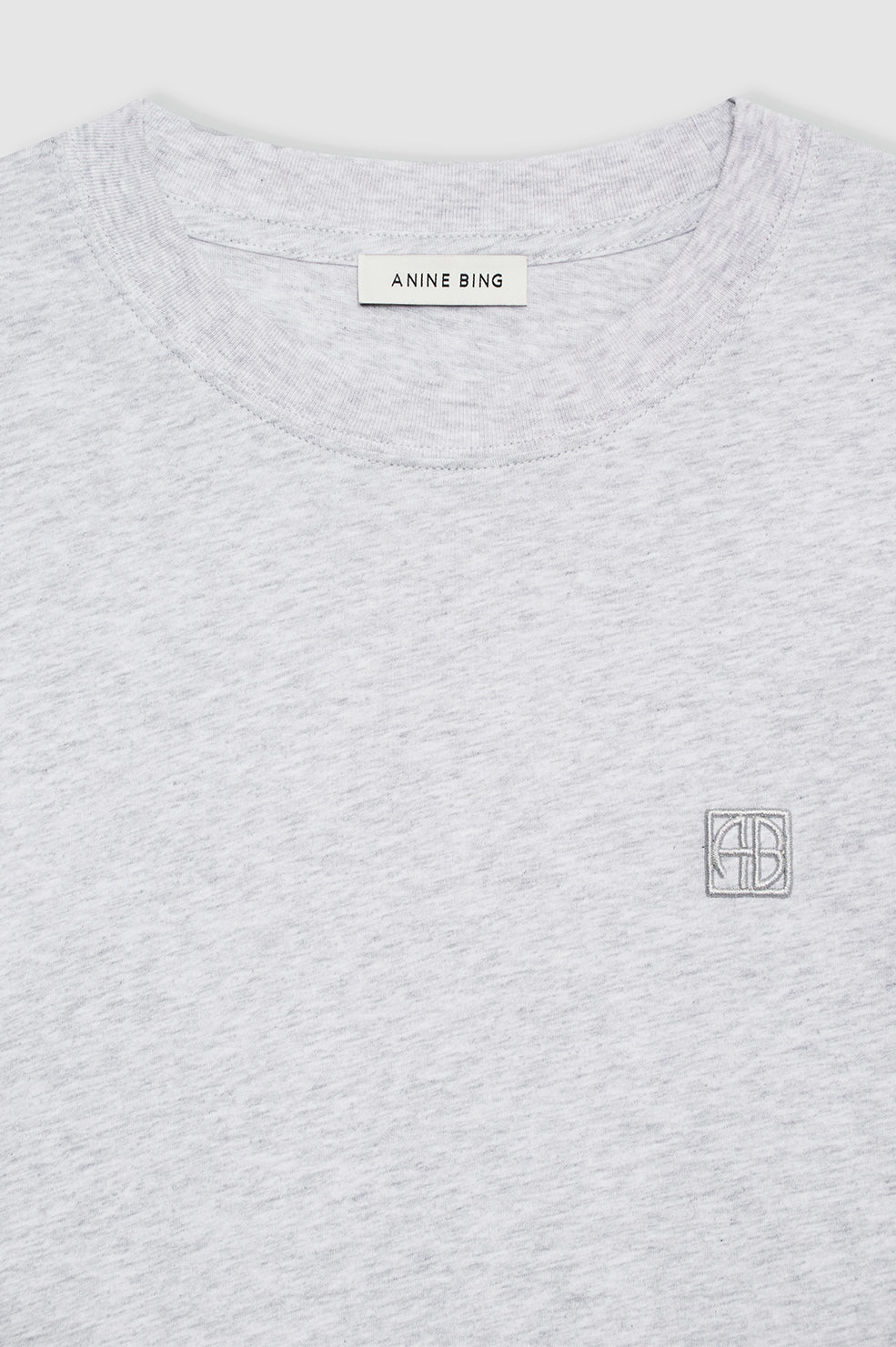 LILI TEE FRAMED MONOGRAM - HEATHER GREY