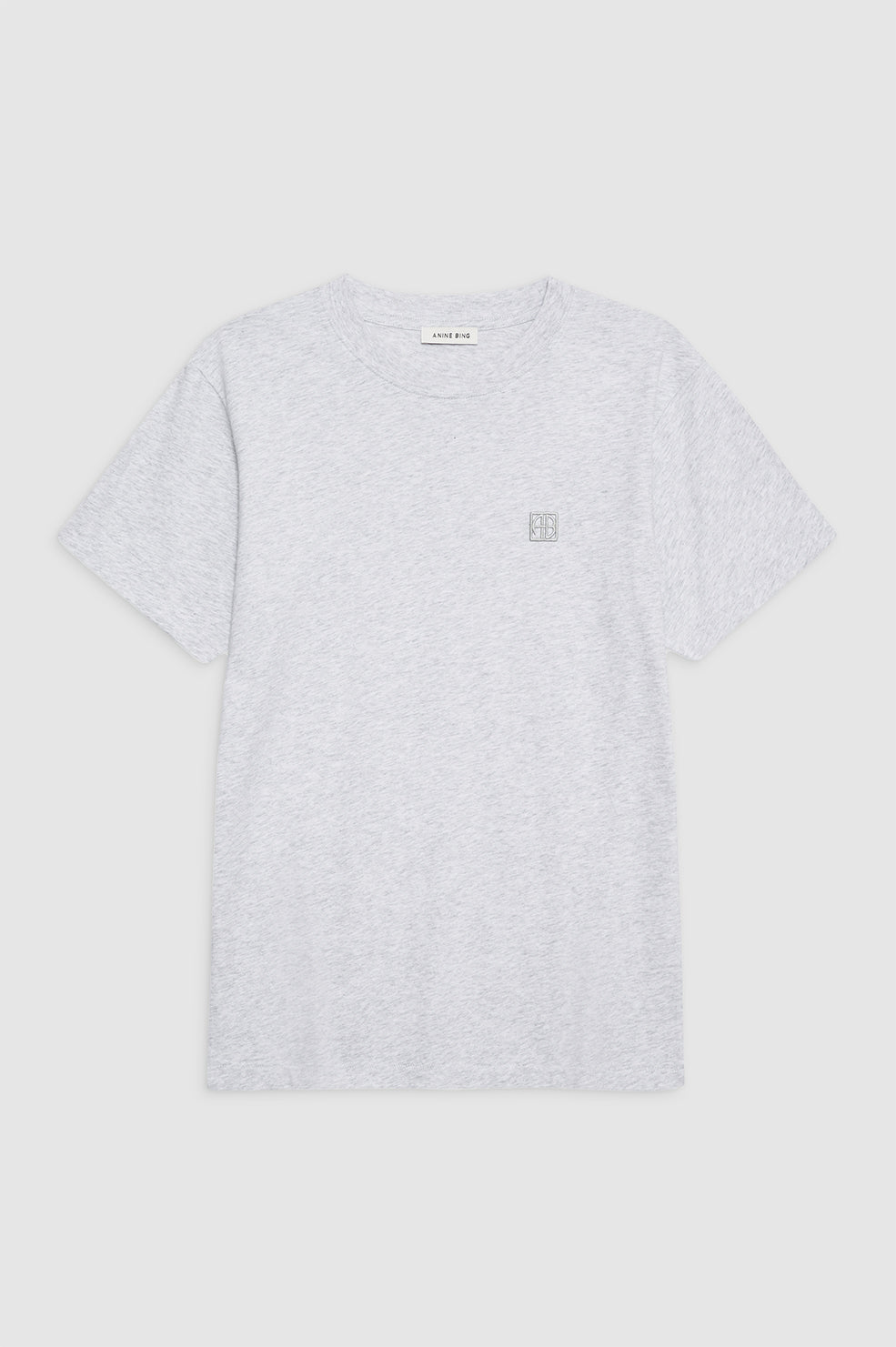 LILI TEE FRAMED MONOGRAM - HEATHER GREY