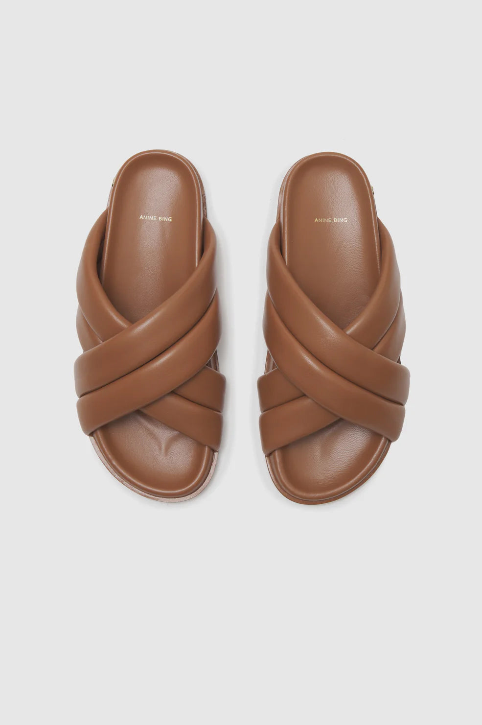 113qty NEW / LIZZIE SLIDES - COGNAC