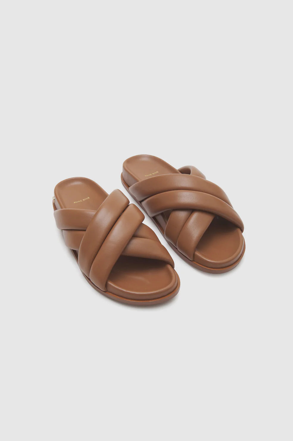 113qty NEW / LIZZIE SLIDES - COGNAC
