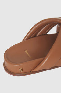 113qty NEW / LIZZIE SLIDES - COGNAC