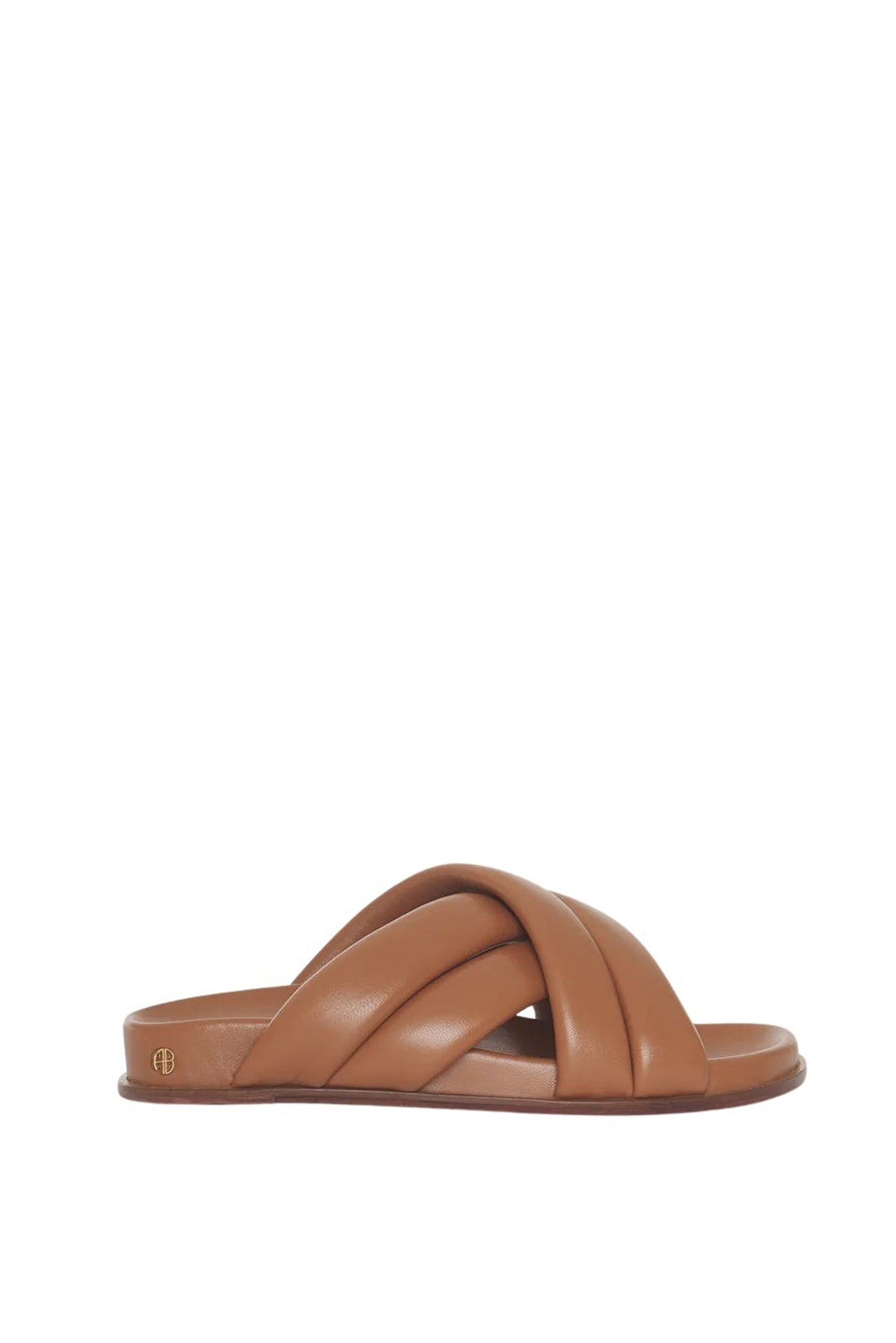 113qty NEW / LIZZIE SLIDES - COGNAC