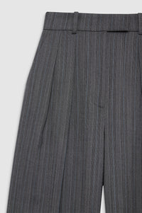 LOU TROUSER - BLACK AND GREY STRIPE