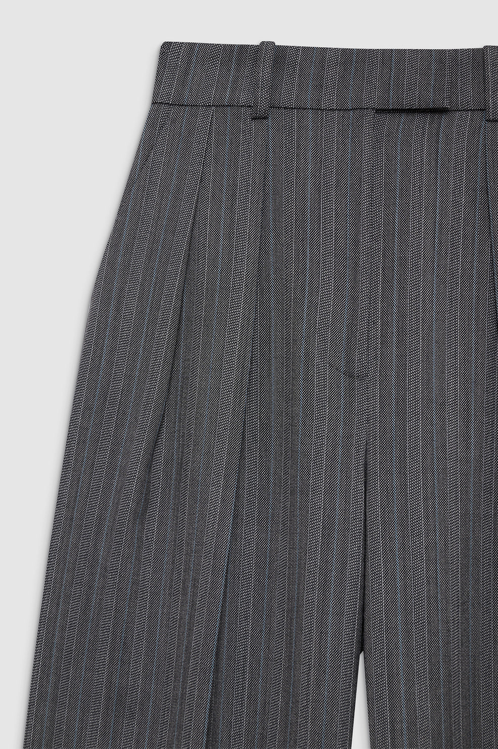 LOU TROUSER - BLACK AND GREY STRIPE