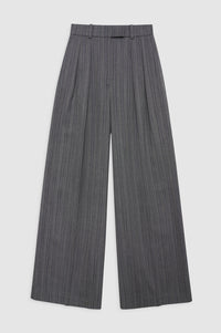 LOU TROUSER - BLACK AND GREY STRIPE