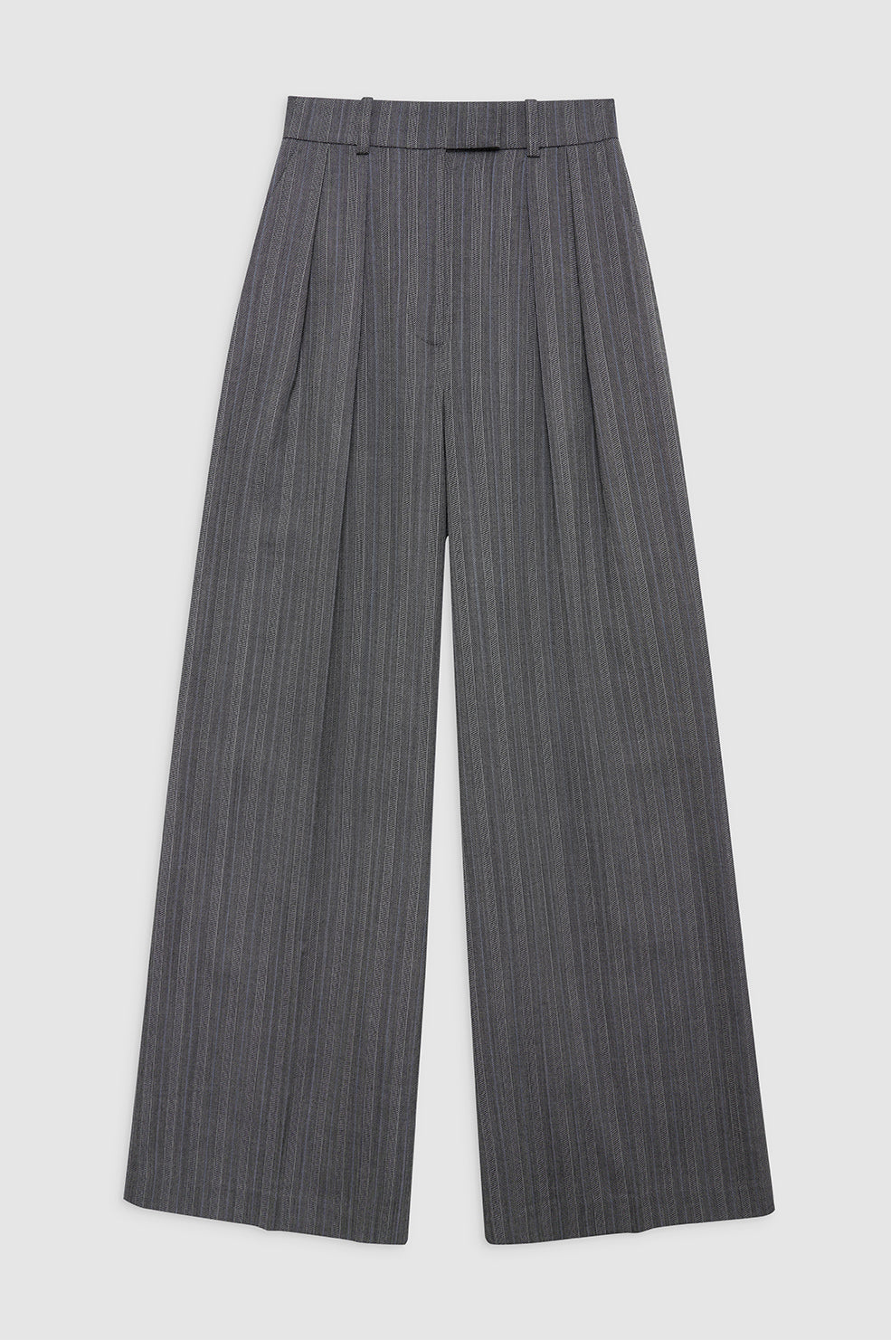 LOU TROUSER - BLACK AND GREY STRIPE
