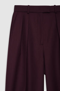 Lou high-waisted wool blend trousers - Burgundy