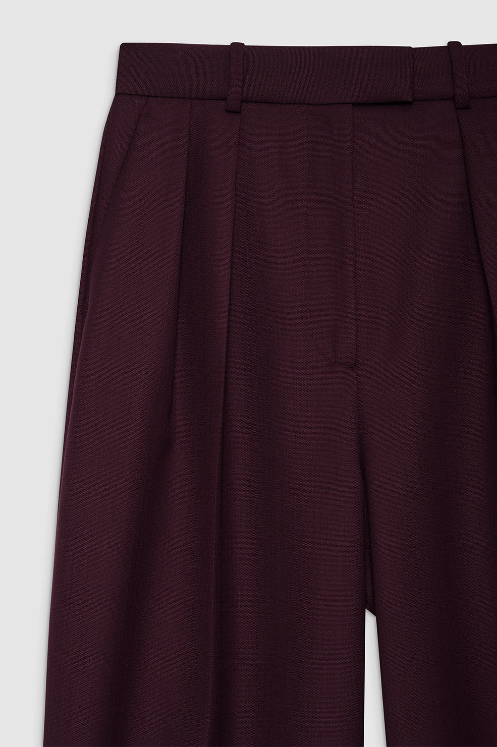 Lou high-waisted wool blend trousers - Burgundy