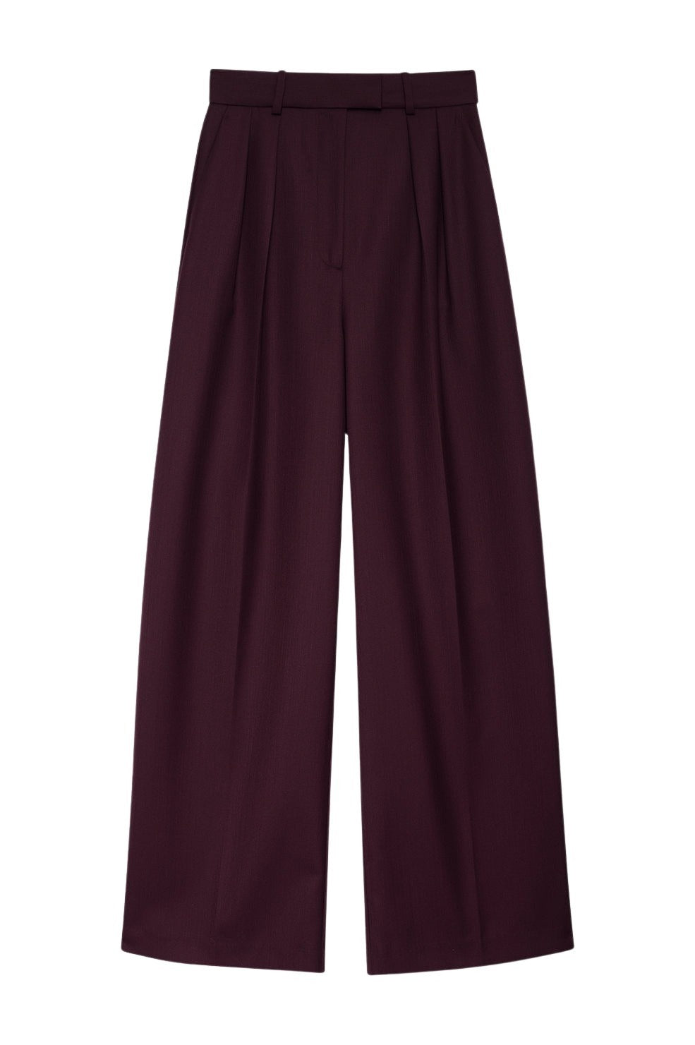 Lou high-waisted wool blend trousers - Burgundy