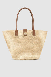 LOU TOTE MONOGRAM - NATURAL WITH COGNAC