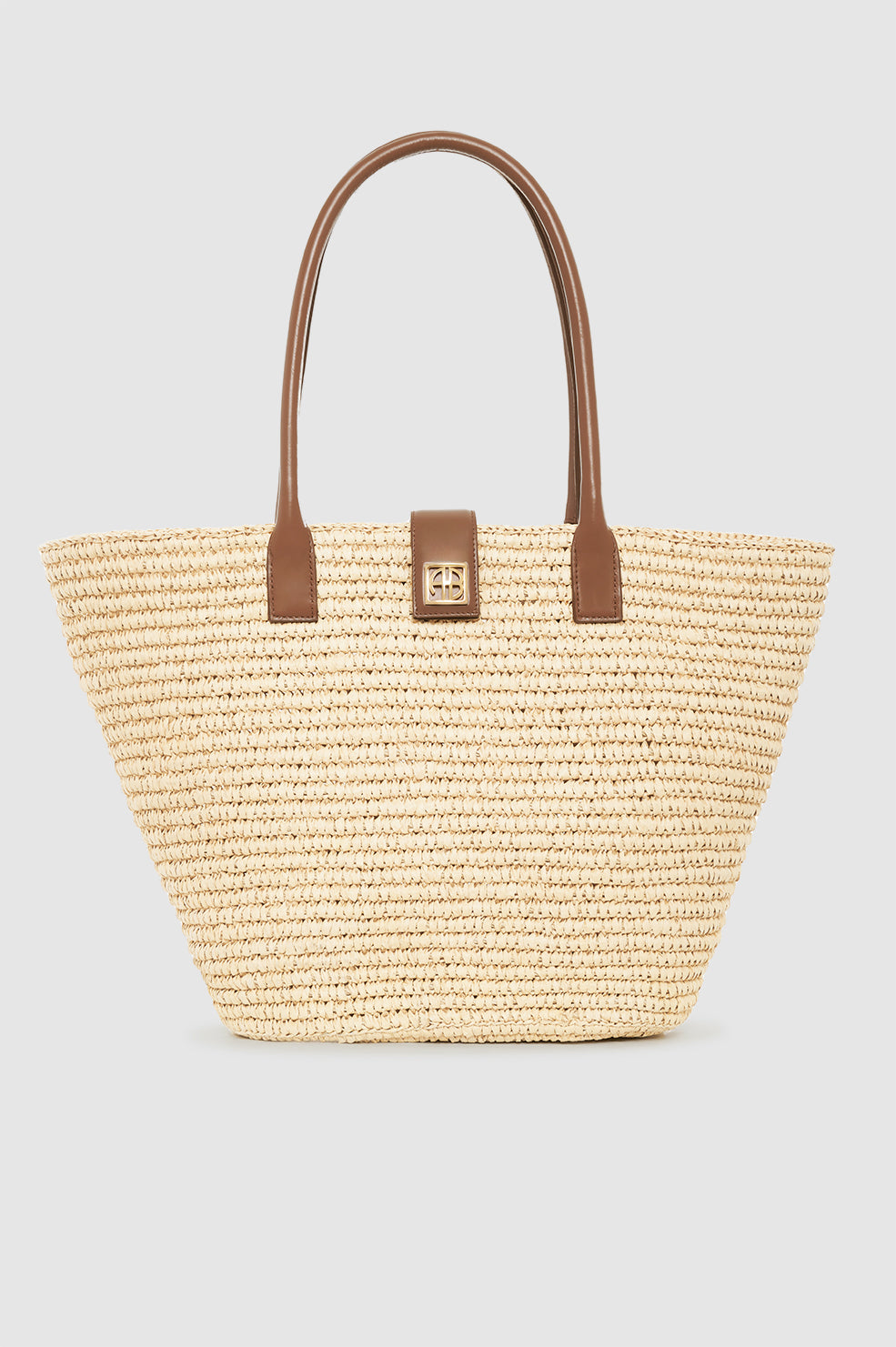 LOU TOTE MONOGRAM - NATURAL WITH COGNAC