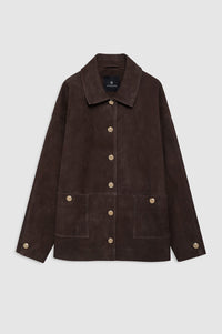 LUCA SUEDE JACKET - DEEP BROWN