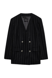 37qty NEW / MARON BLAZER - DARK GREY PINSTRIPE