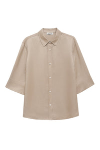 MARY SHIRT - OATMEAL LINEN BLEND