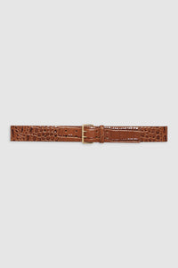 MILA BELT - EMBOSSED BROWN